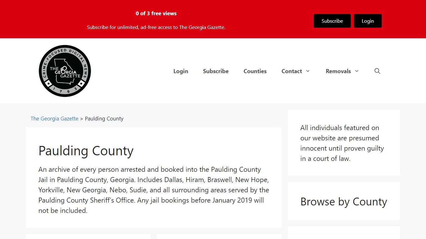 Paulding County Jail Bookings - The Georgia Gazette